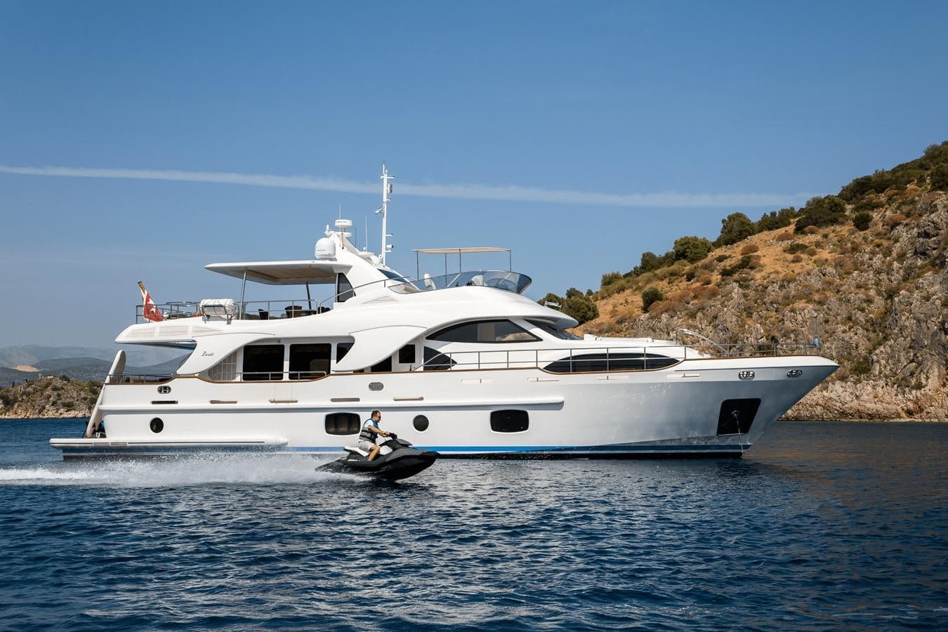 Motor yacht REBECCA V 26m by Benetti — underway
