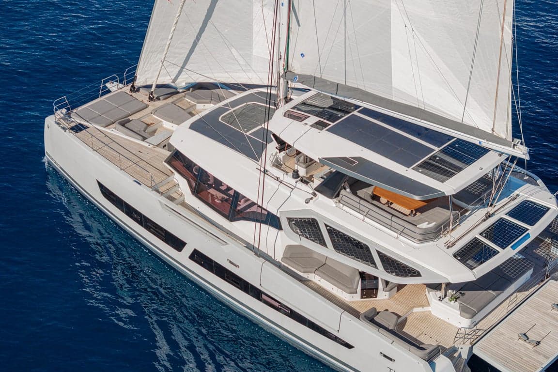 CAPRI | Thira 80 - aerial | Drivas Yachts