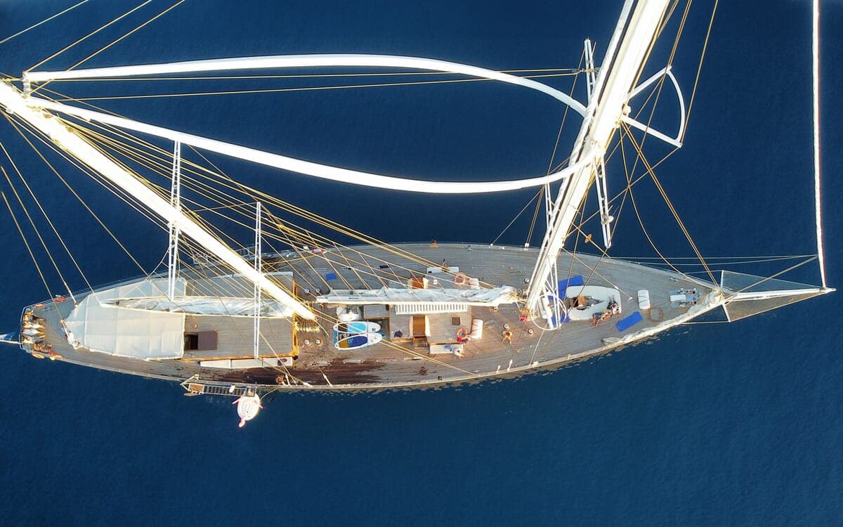RHEA - aerial | Drivas Yachts