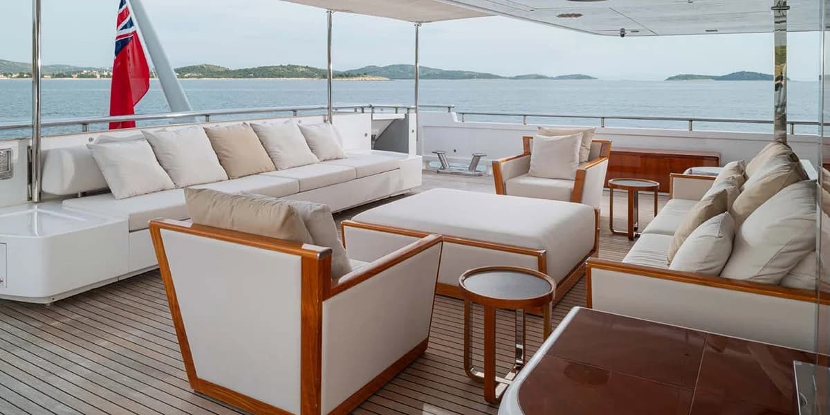Taleya - deck aft | Drivas Yachts