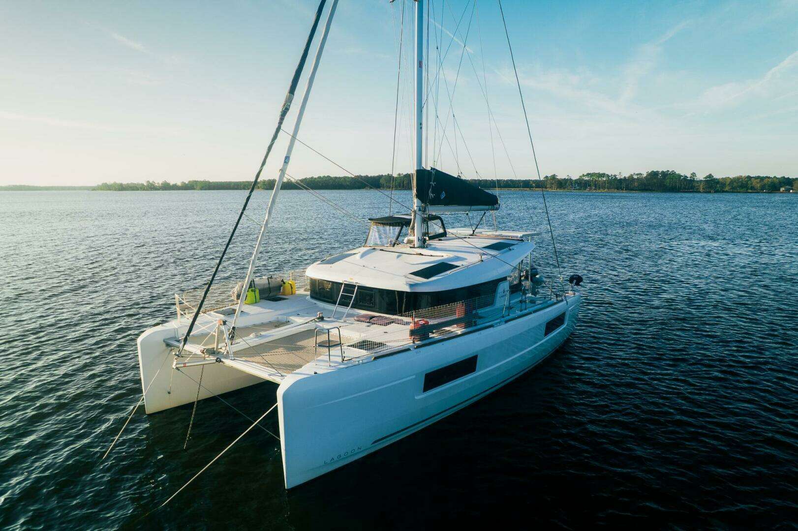 Sailing yacht FOR SAIL 17m by Lagoon — aerial view