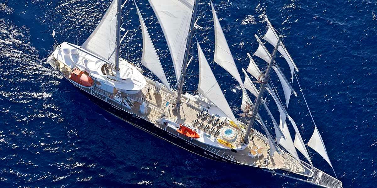 RUNNING ON WAVES - aerial | Drivas Yachts