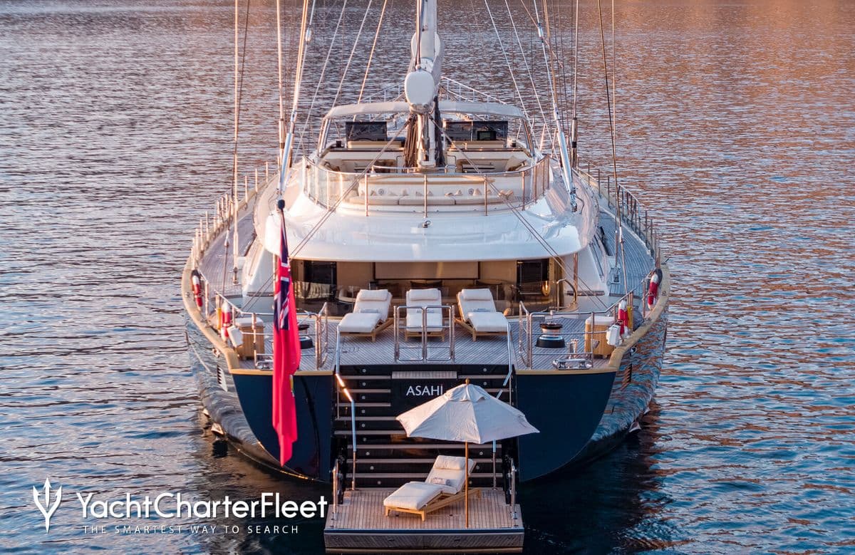 Sailing yacht ASAHI 56m by Perini Navi — stern