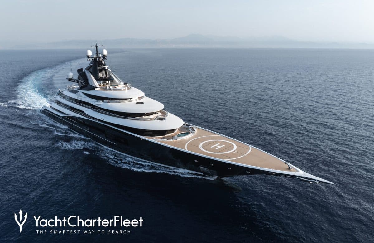Motor yacht KISMET 122m by Lurssen — aerial view
