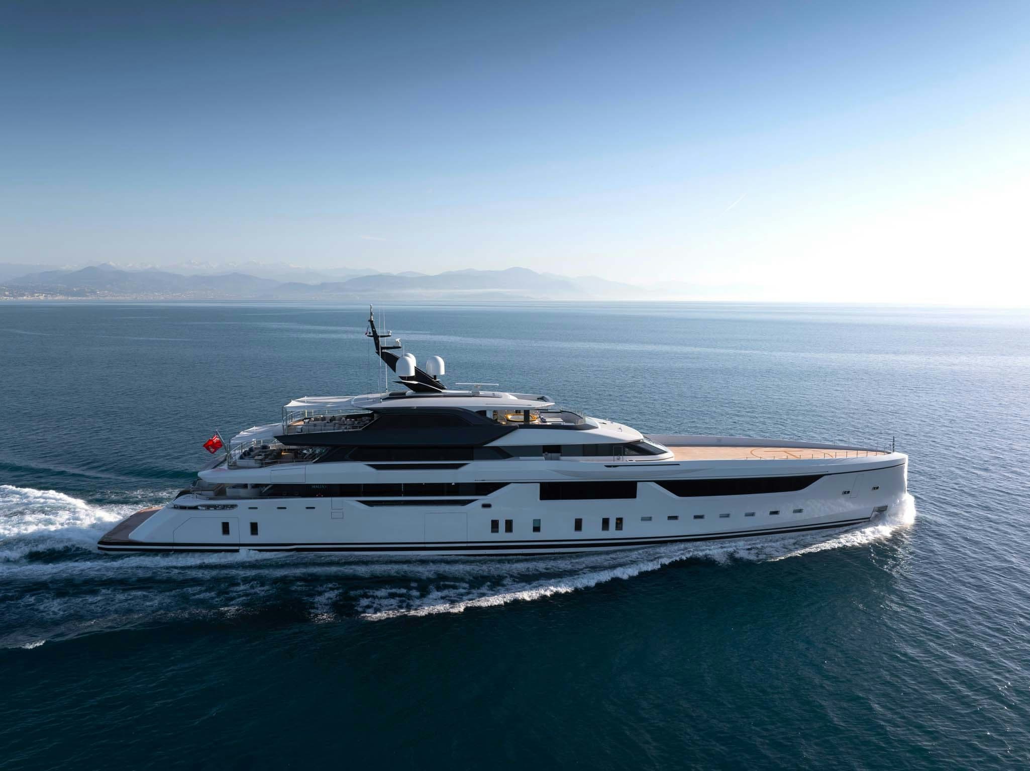 Motor yacht BINA 43.2m by Mondomarine — aerial view