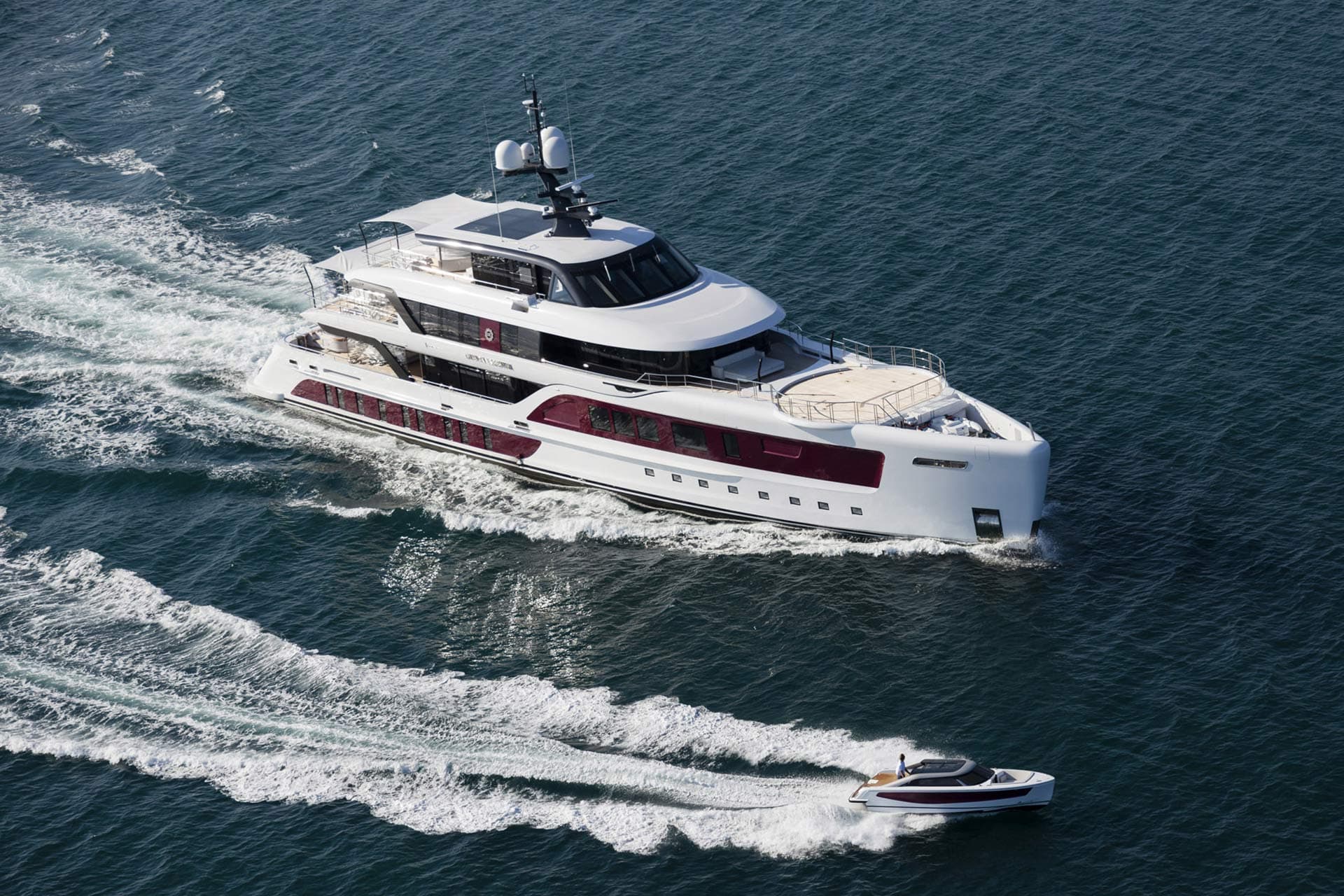 Motor yacht Quinta Essentia 55m by Admiral — aerial view