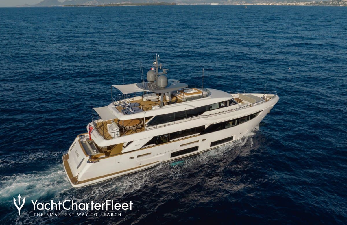 Motor yacht HAIAMI I 33m by Ferretti — aerial view