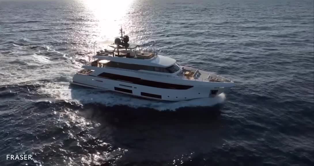 Motor yacht HAIAMI I 33m by Ferretti — aerial view