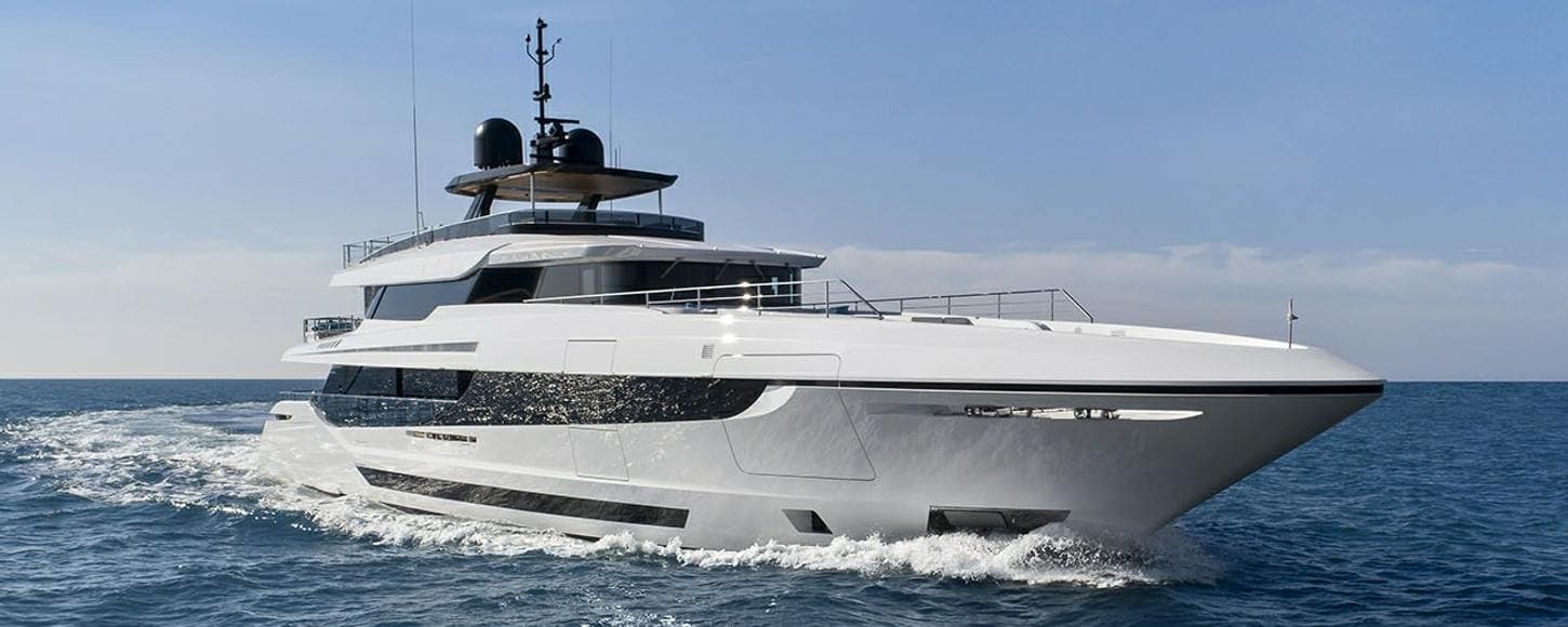 Motor yacht SANCTUARY 43m by Mangusta (Overmarine) — underway