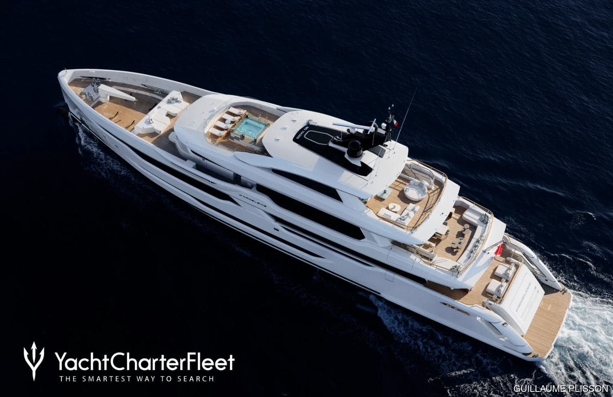 Motor yacht O'MADELEINE 60m by Golden Yachts — aerial view