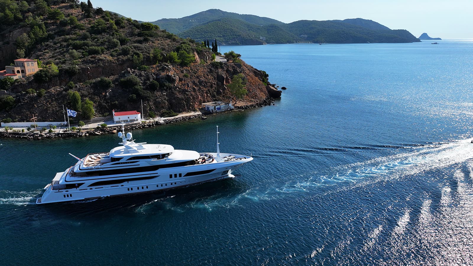 AELIA - aerial | Drivas Yachts