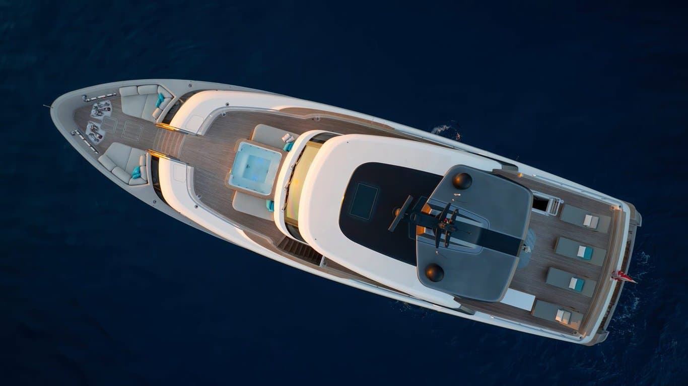 A.M | Sanlorenzo SD96 - aerial | Drivas Yachts