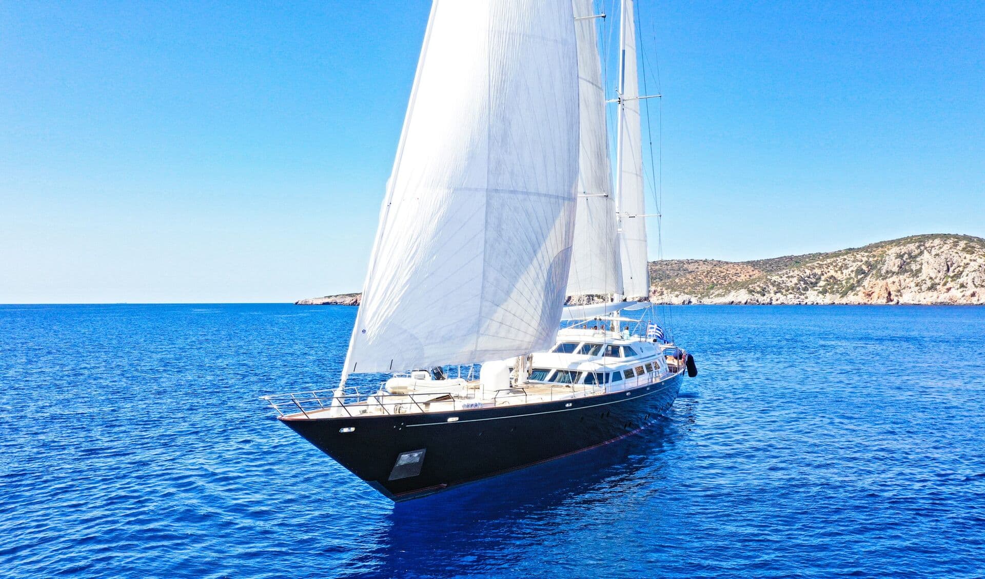 Sailing yacht Tamarita 46.5m by Perini Navi — aerial view