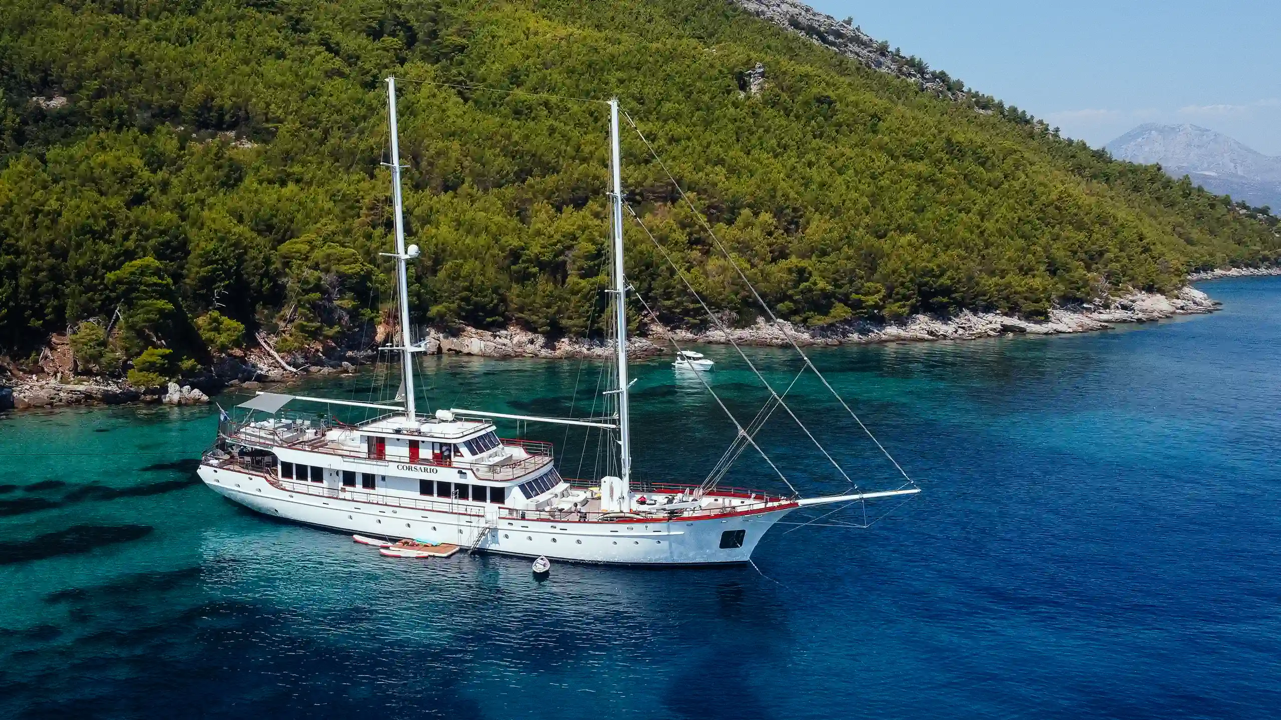 Motor yacht CORSARIO 48m by Radez — aerial view