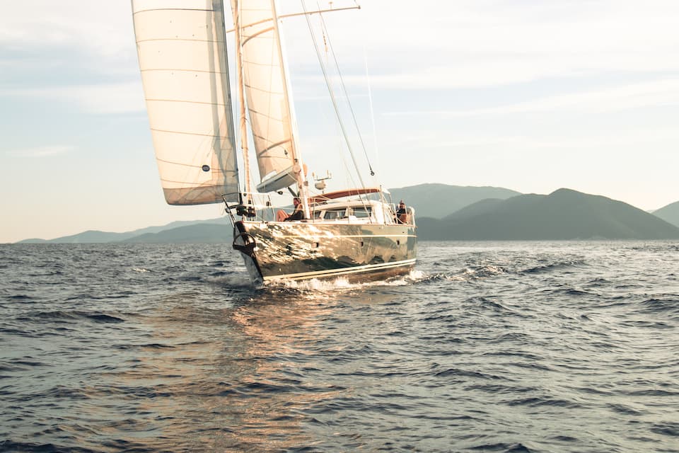Morning Calm III - ext stbd | Drivas Yachts