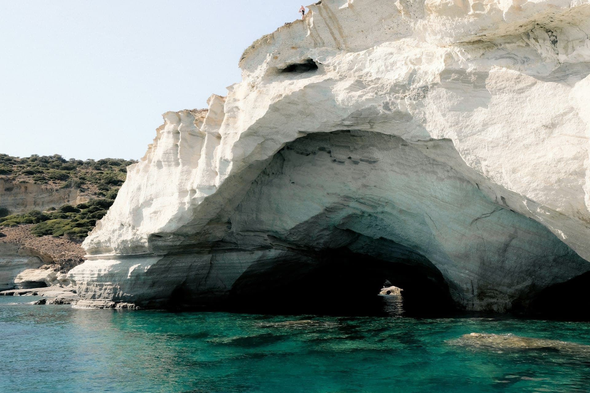 White rock formations at Kleftiko sea caves, Milos