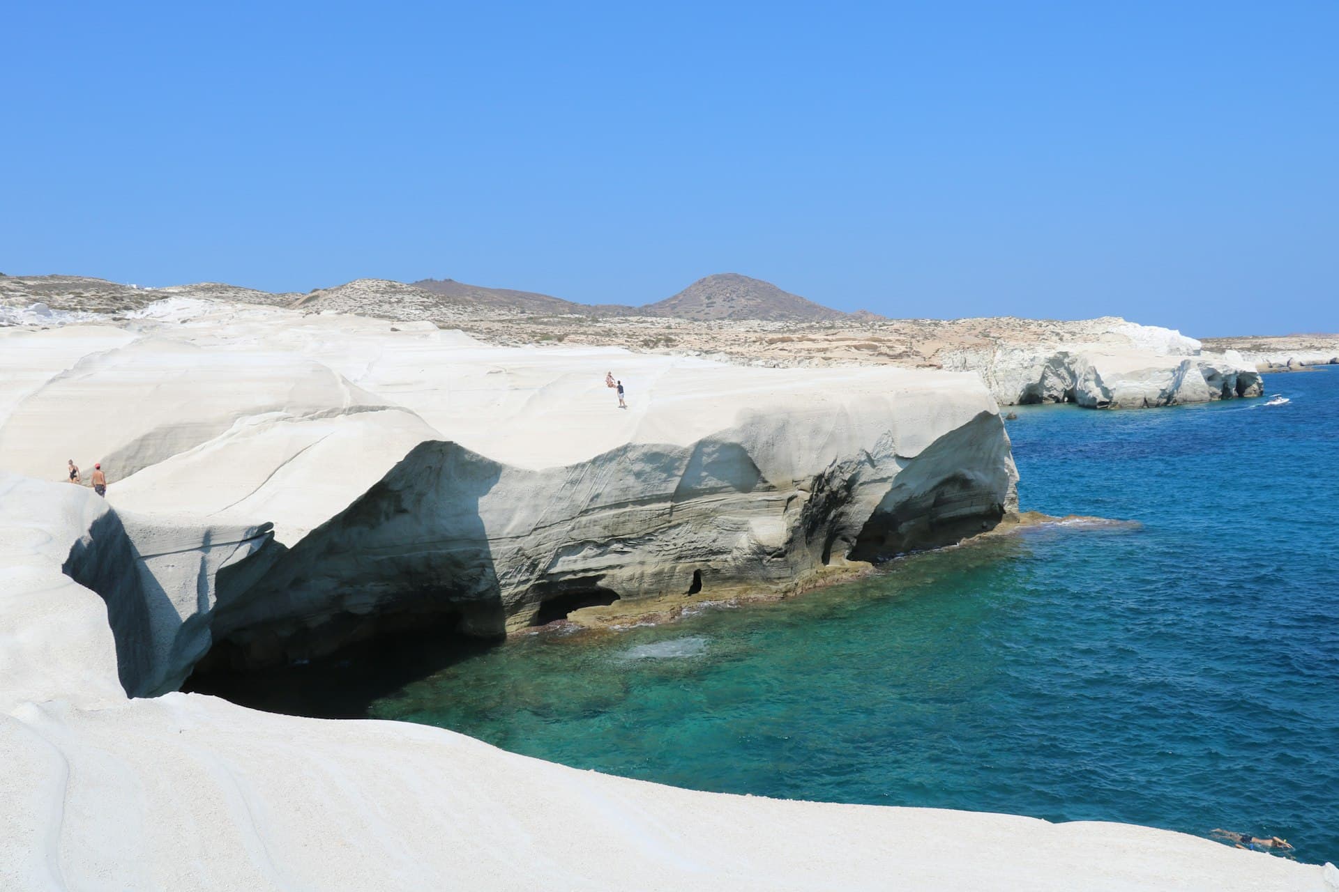 Lunar white rock landscape at Sarakiniko beach, Milos
