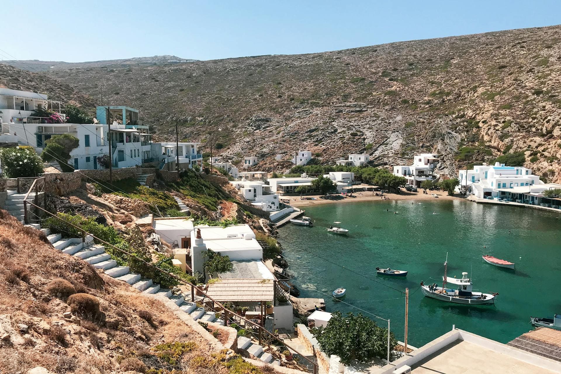 Cherronisos coastal village with turquoise waters on Sifnos