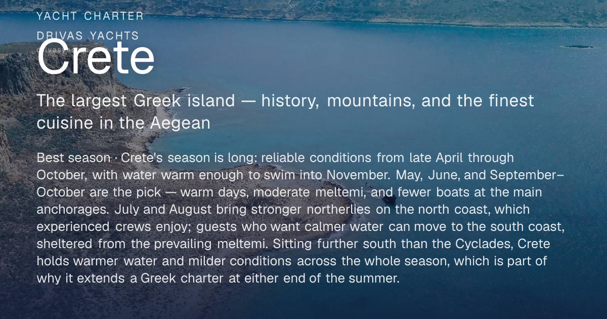 Yacht Charter in Crete — Crewed Superyachts | Drivas Yachts